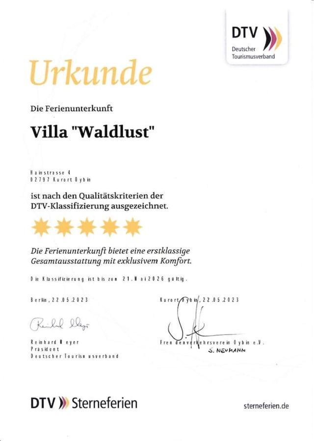 Villa Waldlust - 5 Sterne - 2 Schlafzimmer Курорт-Ойбін Екстер'єр фото
